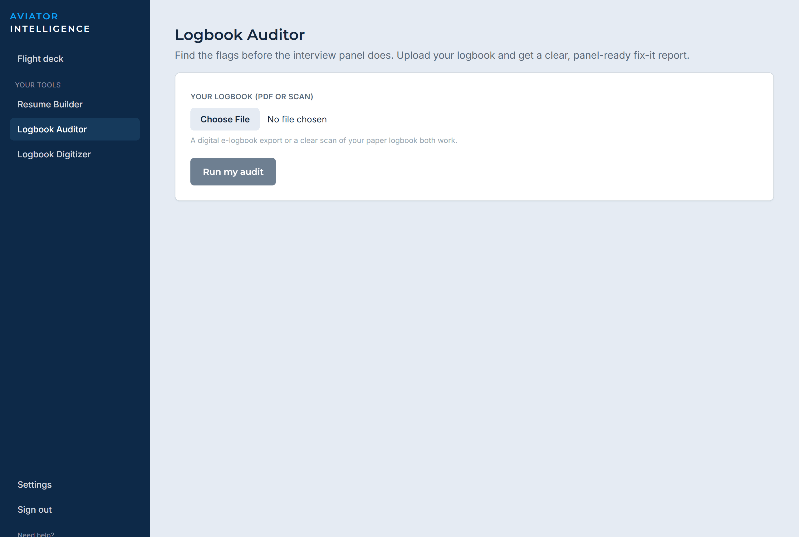 The Aviator Logbook Auditor